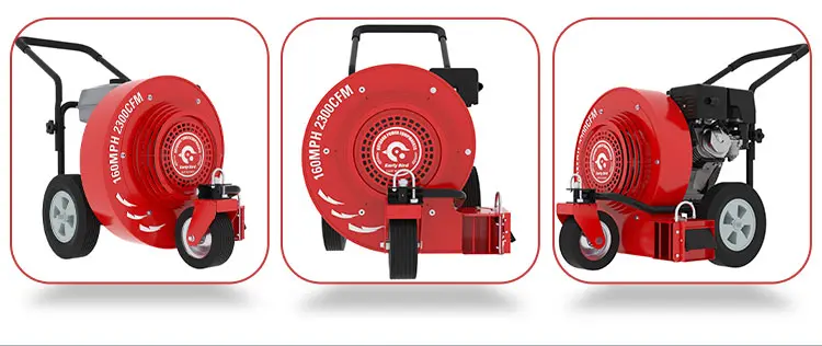 効率的でポータブルなリーフブロワー - 最高速度 160 mph、風量 2300 cfm